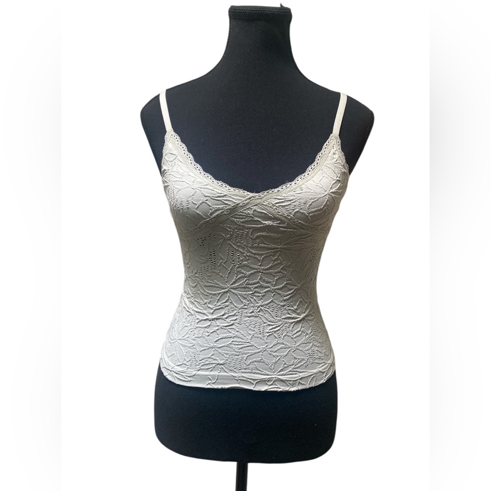 Pink Rose Textured Knit Top in Ivory Mint XS NWT